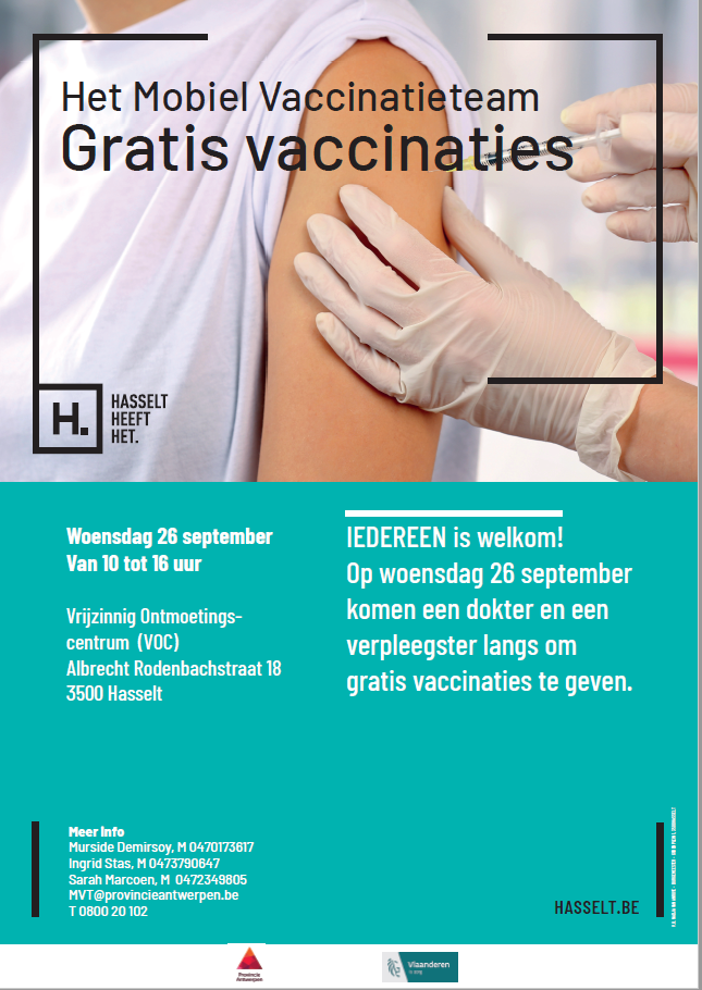 Mobiel Vaccinatie Team komt opnieuw naar Hasselt - Foto 1